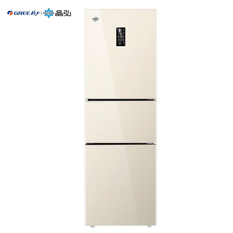 格力（GREE）晶弘230升迷你小型家用三門(mén)大冷凍電冰箱 風(fēng)冷無(wú)霜 節能 離子抗菌凈味 BCD-230WETCL